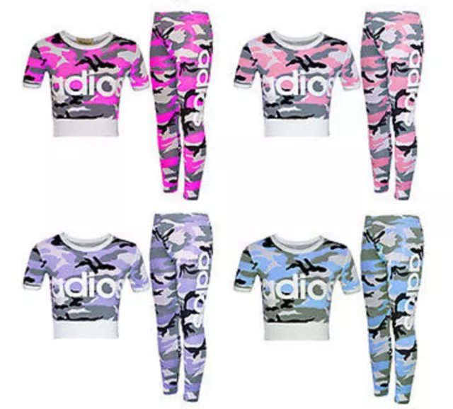 Set leggings top mimetici bambine bambini addio età 5-13