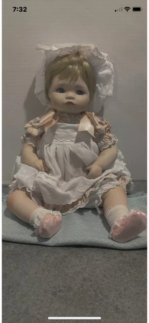 '89 HAMILTON HERITAGE "JESSICA" BABY PORCELAIN DOLL BY CONNIE WALSER DEREK w/BOX