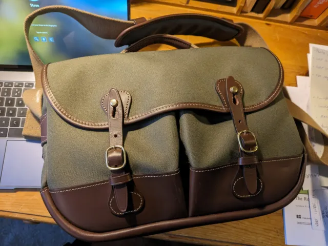 Billingham Mini Eventer Camera Bag - Sage FibreNyte / Chocolate Leather