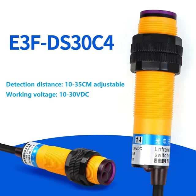 Photoelectric Switch 1.35 Meters Wire Length 10-30VDC Built-in LED Lamp Beads
