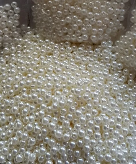 100 x Acrylic 8mm Faux Pearls, Gorgeous Wedding Ivory Embellishment round Beads
