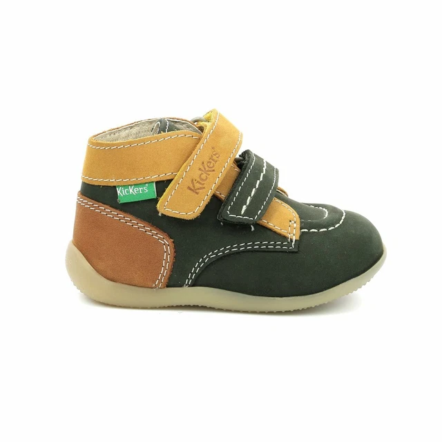 Kickers Bonkro 2 Scarpe Bambino Primi Passi in Vera Pelle Multicolor