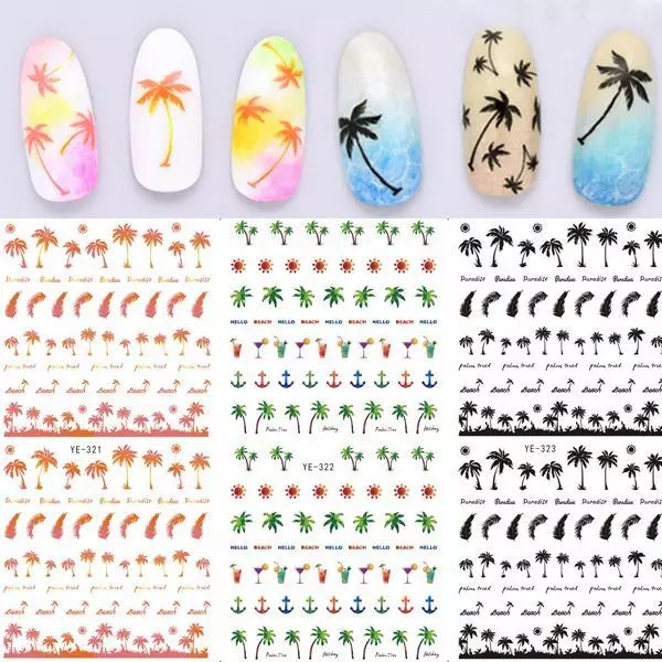 Art Pour Les Ongles Décalco À L'eau Transferts Autocollants Noix De Coco