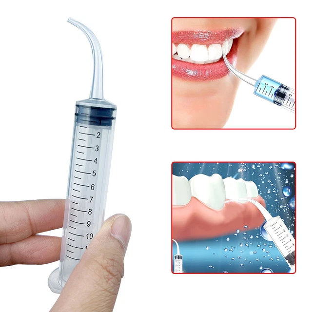 50 pcs Dental Disposable Curved Tip Utility Irrigation Syringes With Scale 12ml