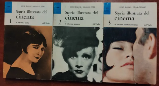 3 Libri Storia Illustrata del Cinema Ed. Dall'Oglio del 1967 Renè Jeanne C. Ford