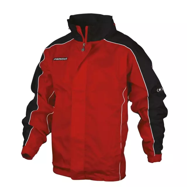 Prostar Hurricane Shower Jacket - Red/Black/White - Small(34/36")