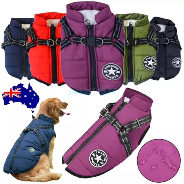 Winter Pet Dog Coat Pet Dog Jacket with Harness Waterproof Breathable Pet Jacket