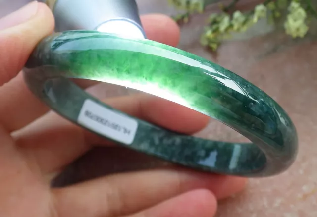 Certified Green Burma Natural A JADE Jadeite Bangle Bracelet 58mm 手镯 600800 AS