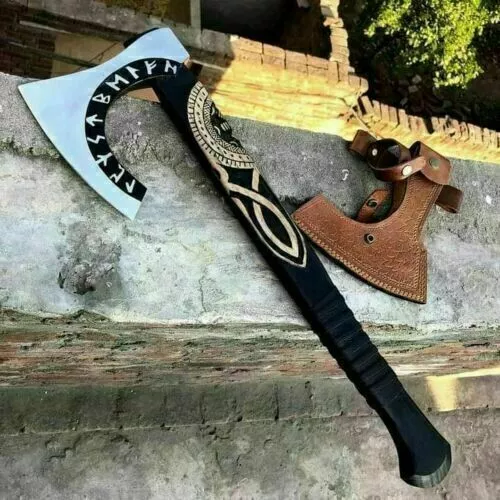 Custom Handmade Viking Hatchet Carbon Steel Tomahawk High Polished Hunting Axe