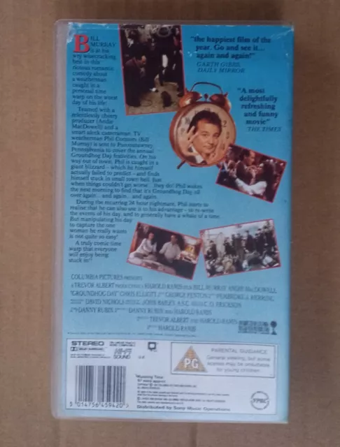BUY GROUNDHOG DAY VHS video on Groundhog Day! 02/02/2025 1994 Bill