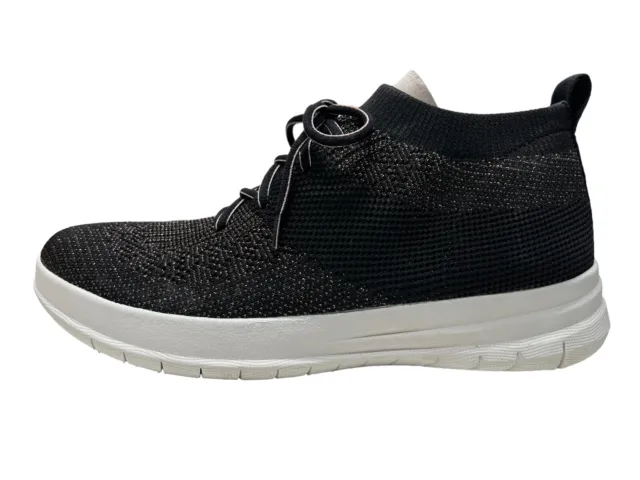 Womens Fitflop Uberknit Slip On High Top Sneakers Shoe Comfort Sport SZ 9 Black