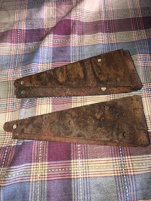 Vtg Lot Of 2 Barn Strap Hinges Farmhouse Gate Rustic Decor See Below 4