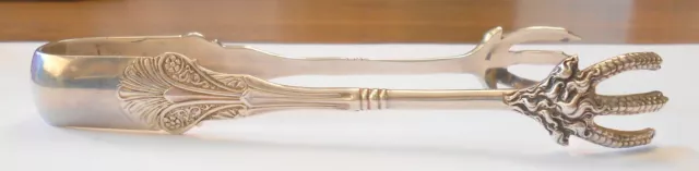 Antique George W Shiebler Co Corinthian Sterling Silver 5" Sugar Tongs Claw Feet