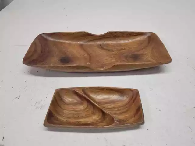 wood serving bowls set of 2 /  sn2963  d35