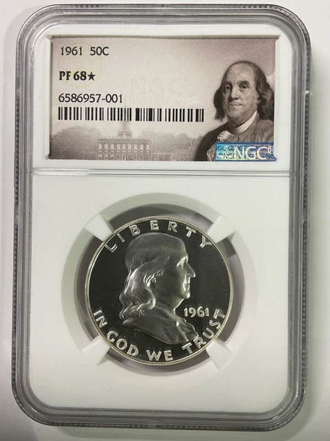 1961 Franklin Half Dollar 50C Ngc Pf 68*