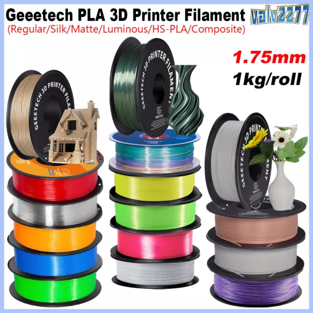 Geeetech 1,75 mm 1 kg tappetino/seta/luminoso/legno/marrone/HS-PLA filamento stampante 3D