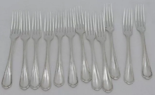 Christofle Spatours, 12 fourchettes à entremets/dessert, petit modèle, 16 cm.