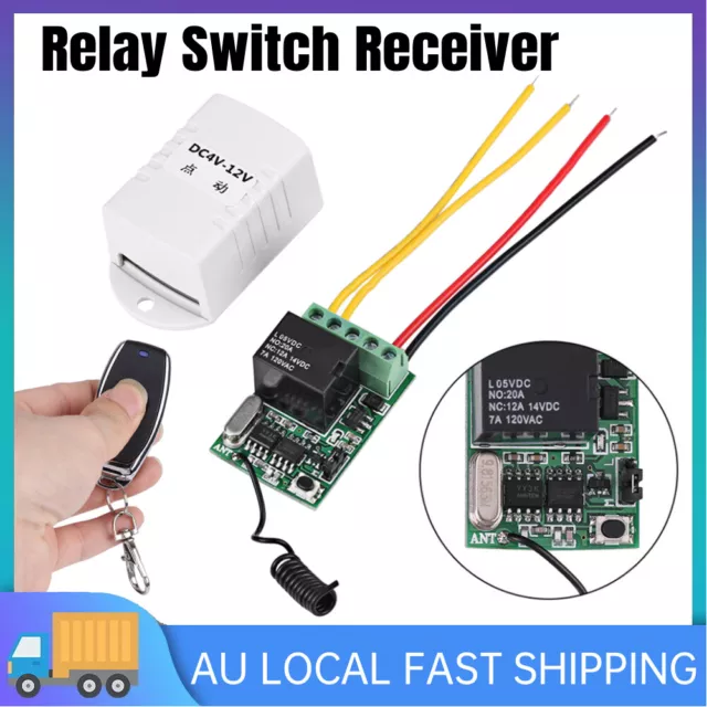 DC 4-12V Long Distance High Current Relay Wireless Remote Control Switch AU