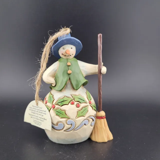 Jim Shore Snowman with Broom Christmas Ornament Heartwood Creek with TAG