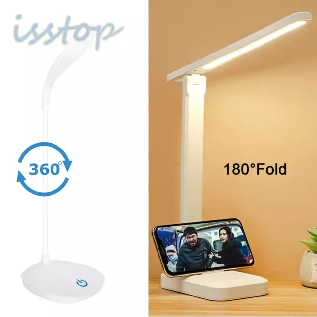 Dimmable LED Desk Lamp Touch Sensor Table Bedside Reading Light USB Rechargeable