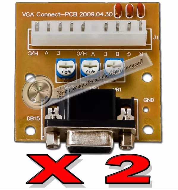 2 x CGA to VGA or VGA to CGA Adapter CGA/VGA VGA/CGA Arcade Monitor Converter