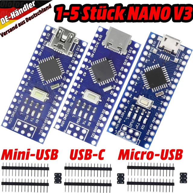 NANO ATMEGA328 V3 Board Mikrocontroller Mini Micro USB Type C CH340 ...