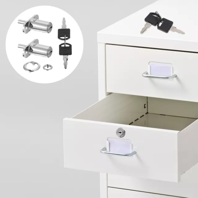 2 Pcs Drawer Lock Cabinet Wardrobe Plunger Tubular Push Locker Prime