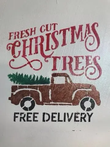 FRESH CUT CHRISTMAS TREES STENCIL - DIY Holiday Décor