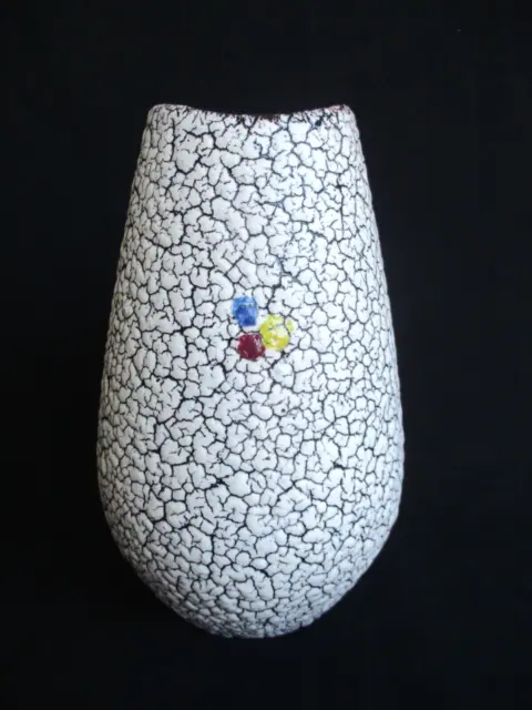 Cortina Jasba Keramik Mid Century 1960'S / 70'S Pottery Vase White / Black