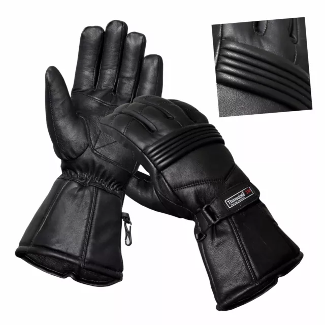 Térmico Moto Guantes de Cuero Impermeable Protección Invierno Verano