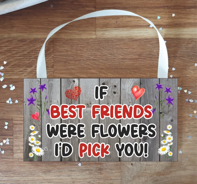 Best Friend Plaque - If Best Friends Were Flowers I'd Pick You - Fun Cute Gift
