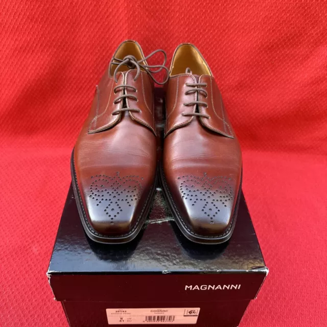 New Magnanni Cruz Whole Cut Oxford Men's Dress Shoe Size 8 Us  in Cognac