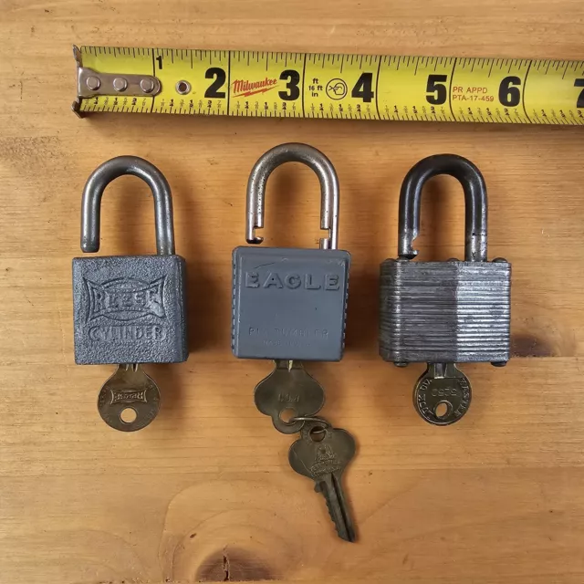 Vintage Padlocks Lot Reese, Master, Eagle