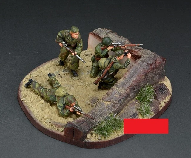 FINISHED PAINT 1/72 WWII Soviet Sniper Team Soldiers Model 62.99