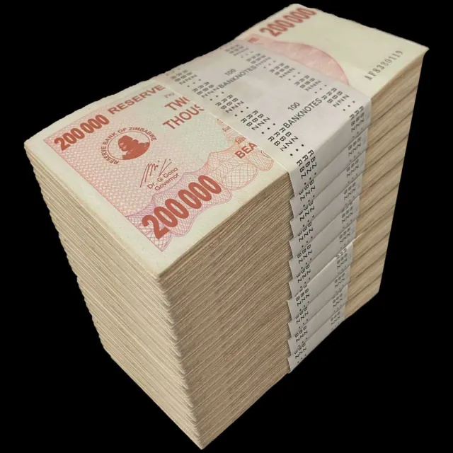 Zimbabwe 1000 x 200000 Dollar 2007 - Pick- 49 - Brick 1000 PCS – USED