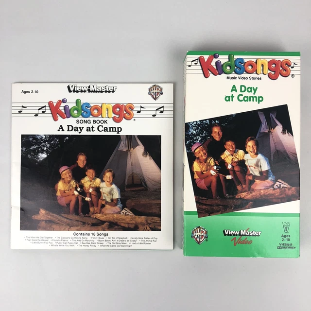 VTG 1990 KIDSONGS VHS Music Video Stories "A Day at Camp" w/ Song Book