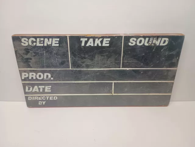 Movie/Film/TV Slate 14 x 7 x 1/2" Clapper WOOD Board Dry Erase Cut Action Scene