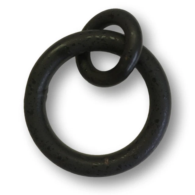 Lot of 21 Double Ring Cast Iron Curtain Rings OD=1.686" ID=1.184" Estate Drapery