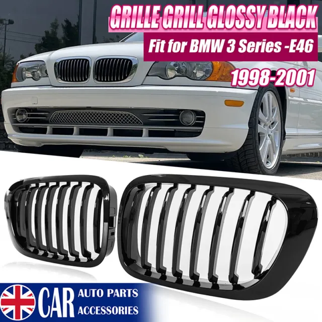 FRONT MATTE BLACK Kidney Grille Grill for BMW 3-Series E36 Saloon