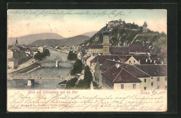 AK Graz, Schlossberg & Mur 1905