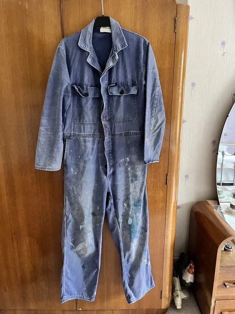 "Tuta caldaia uomo vintage anni '70 80 tuta circonferenza petto 42-44"" gamba interna 30"""