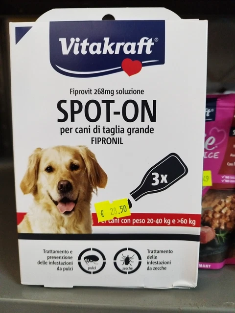 Antiparassitario Fipronil Vitakraft spot-on cani taglia media (20-60 kg)268mg