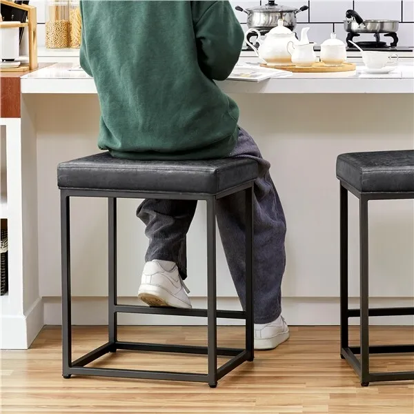 Bar Stools 2pcs Stool for Kitchen Counter Backless Industrial Stool Dining Cafe 2