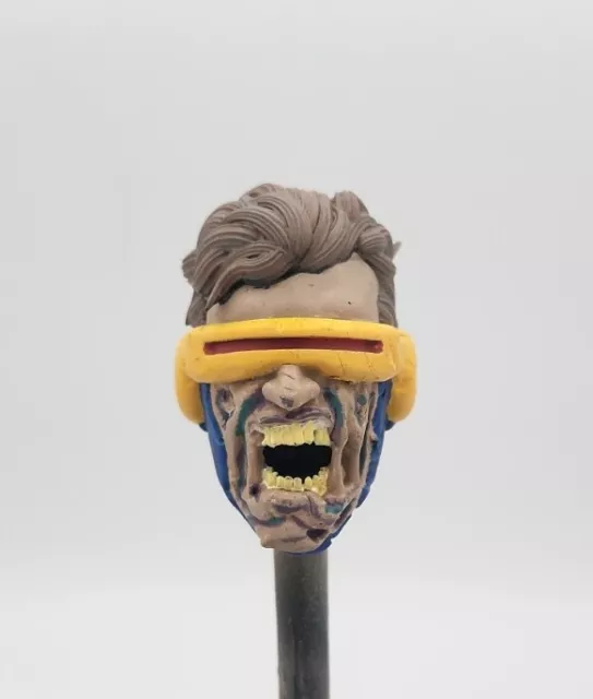 Marvel Legends Custom Zombie 90s Cyclops Head 1/12 Scale Painted
