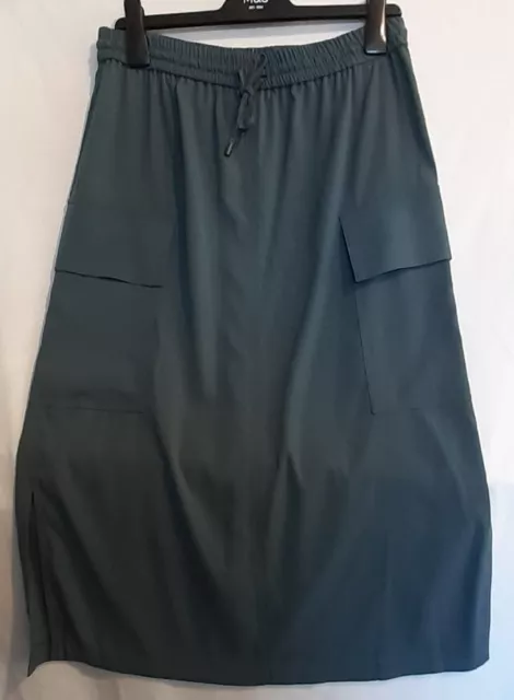 M & S Ladies Smokey Green Skirt. Elasticated Waist. Size 24. New with tag