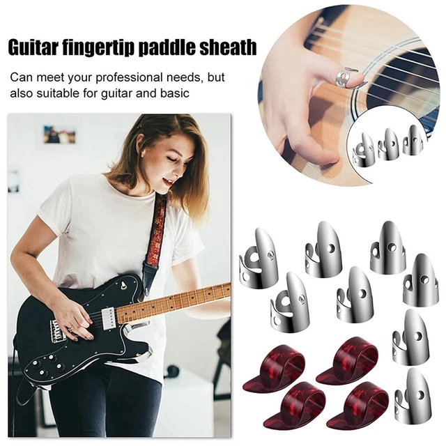 Adjustable Finger Thumb Picks Set Includes 8Pcs Stainless Steel Finger Pick Z5D8 3