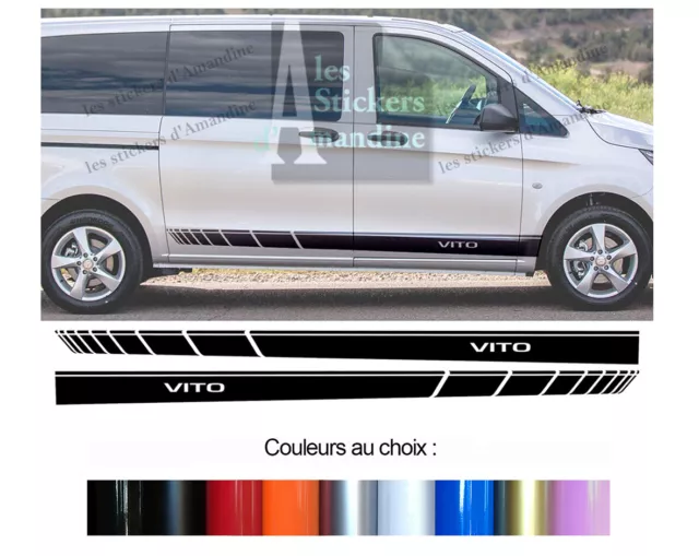 2 X Bandes Deco Bas De Caisse Pour Mercedes Vito Autocollant Sticker Bd573-67