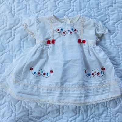 Mexican Handmade Embroidered Baby Girl's Dress Cotton • Size 0 • 0-12 Months
