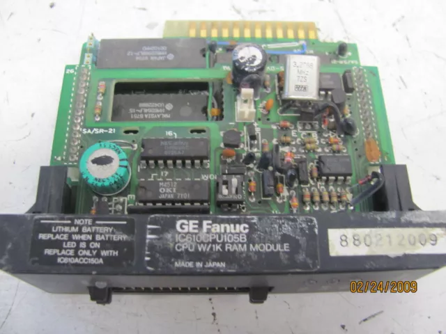 Ge Fanuc Ic610Cpu105B Cpu W/1K Ram Module No Battery