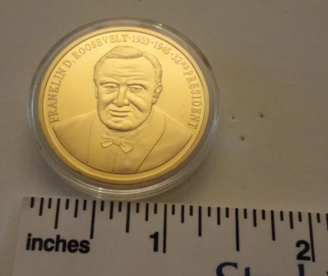 American Mint Medal encased -  Franklin D Roosevelt - 32nd President